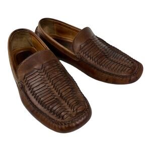 Johnston & Murphy Woven Leather Driving Loafers Size 8
